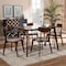 Baxton Studio Nori Light Beige Upholstered and Walnut Wood 5-Piece Dining Set 168-10813-10807 - alternate 2